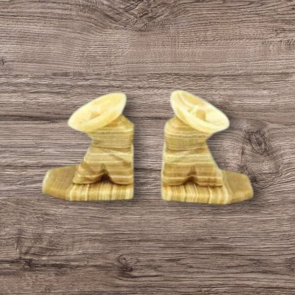 Vintage Onyx Siesta Man Book Ends - Picture 3 of 7